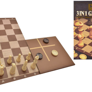 MY 3-In-1 Game Set - Chess, Checkers & Tic Tac Toe