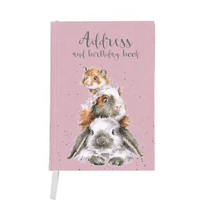 'Piggy In The Middle' Guinea Pig & Rabbit Address Book