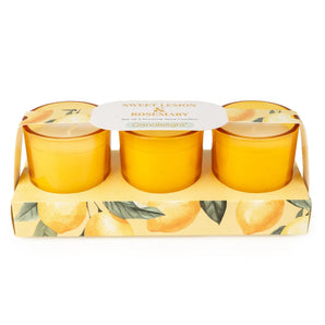 Candlelight - Set of 3 Votive Candles - Sweet Lemon & Rosemary