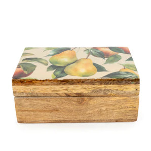 Candlelight - Mango Wood Trinket Box - Apple & Pears