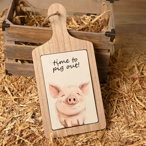 The Funny Farm Serving Board "Time To Pig Out"