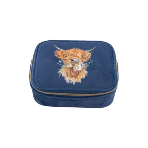 'Daisy Coo' Highland Cow Embroidered Accessory Case