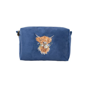 'Daisy Coo' Highland Cow Embroidered Make Up Bag