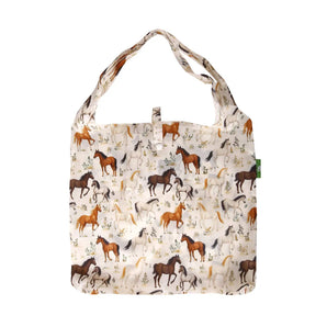 Lightweight Foldable Reusable Shopping Bag Wild Horses