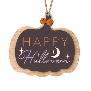 Wooden Pumpkin 'Happy Halloween' Hanger