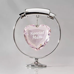 Crystocraft Chrome Plated Circle & Heart - Special Mum