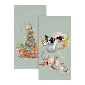 'Sleeping on the Job' Border Collie and Rabbit Pocket Tissues